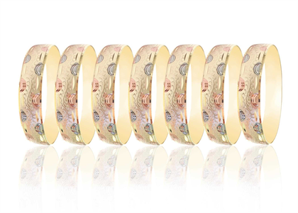 15MM Three Tone Plated Bangles